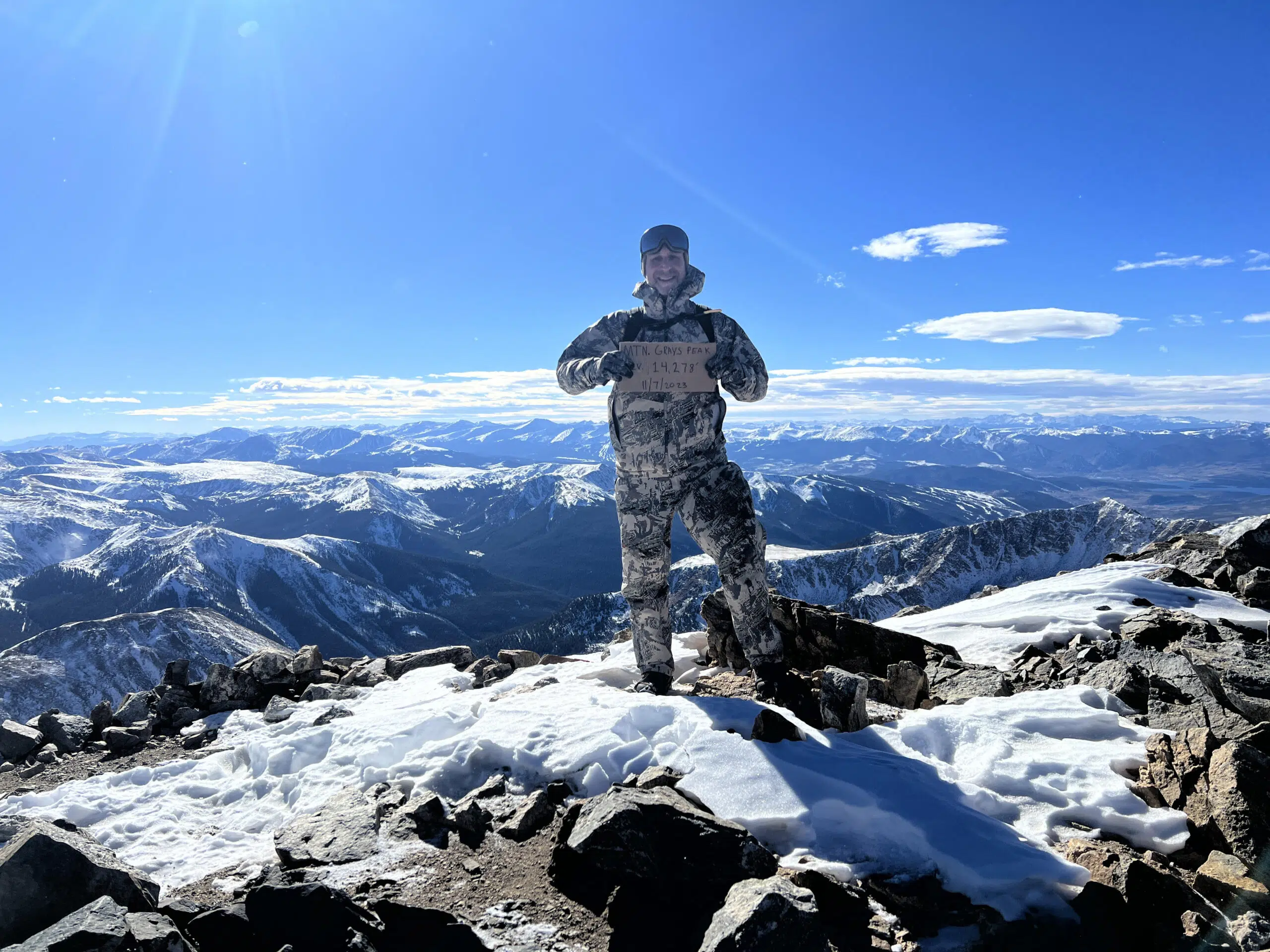 Picture of Lane Houk at the Summit of Grays Peak Colorado